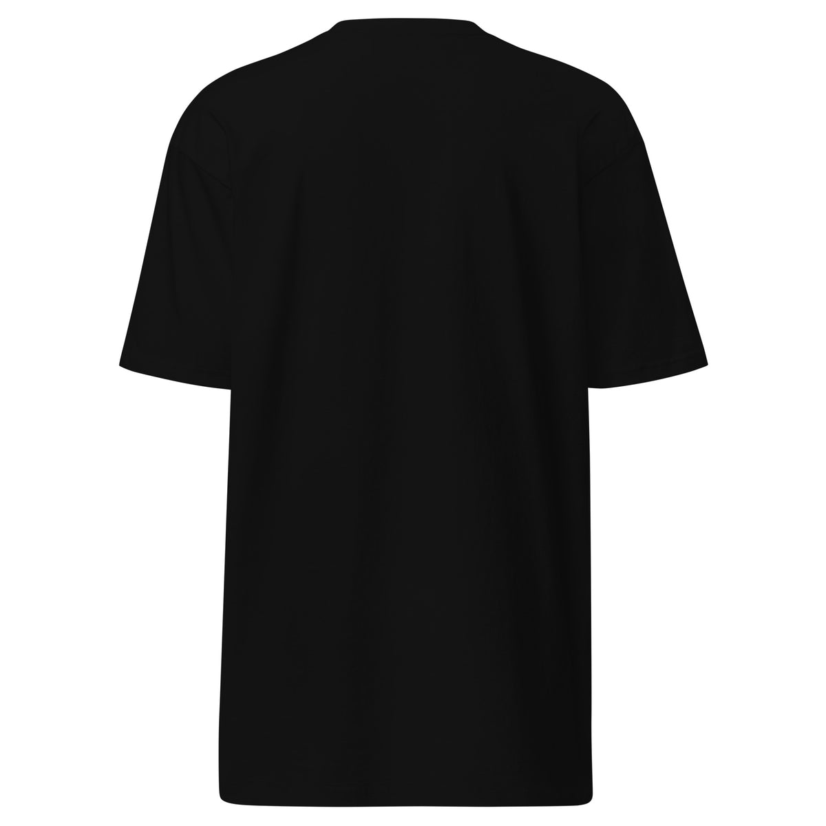 The Mark premium heavyweight tee in black, back view